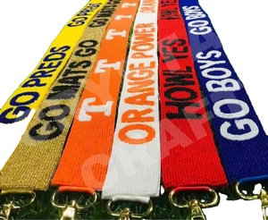 Orange Power personalizado 'Hook Em Horns' correa de monedero con cuentas Oro Blanco Bolsa de cuentas de semillas correas accesorio de moda - Product Image 1