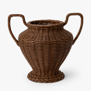 Un adorno encantador y decorativo para la habitación: un llamativo florero de ratán hecho a mano. - Product Image 1