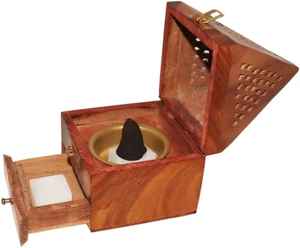 Boîte à Bakhoor en bois de luxe, brûleur d'encens arabe Oud avec tiroir, décoration de parfum d'ambiance islamique pour la maison - Product Image 6
