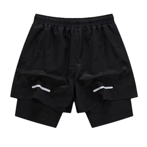Men Athletic Double <b>Layer</b> Shorts Factory Price OEM Double <b>Layer</b> Sports Shorts Manufacturer Quick Dry Running Shorts with Zipper - Product Image 4