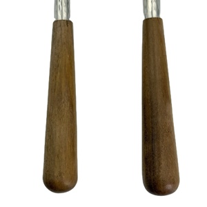 Juego de Cucharas para Helado Reutilizables con Mango de Madera, Juego de Cucharas de Acero Inoxidable para Restaurantes, Bodas y Fiestas - Product Image 5