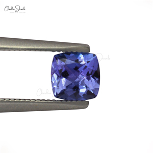 Pierre de Tanzanite bleue naturelle de haute qualité 0,88 carats, taille coussin facettée 6 mm, bijou fait main, pierre précieuse en vrac à prix de gros - Product Image 1