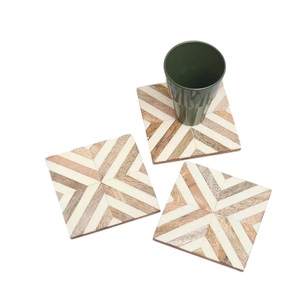 Ensemble de sous-verres en grès naturel en gros pour boissons, décoration de table moderne pour hôtels et restaurants, logo personnalisé en gros - Product Image 5