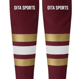 Men Maroon Gold Hockey <b>Socks</b> Polyester Athletic Sports <b>Socks</b> Team Match Uniform <b>Long</b> <b>Socks</b> Training Wear Performance Clothing - Product Image 4