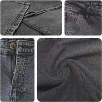 Celana Jeans Wanita Model Boot Cut Katun Denim Metalik Berlapis Rhinestone Hitam untuk Pesta Malam Mode Terkini