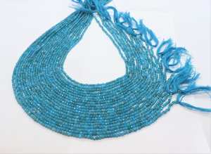 Perles d'apatite bleu néon naturel facettées en forme de rondelle 2 mm, perles de pierres précieuses d'apatite pour la fabrication de bijoux, prix de gros, achetez en gros maintenant - Product Image 5