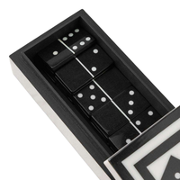 Jeu de dominos double six en résine fait main, écologique et moderne, avec boîte décorative, pour l'éducation, le divertissement et les cadeaux FASHION CRAFT
