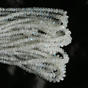 AAA + Natural Rainbow Moonstone Rondelle Beads 6mm Gemas lisas para la fabricación de joyas Piedras preciosas sueltas llamativas - Product Image 4