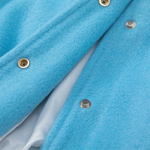 Varsity <b>Jacket</b> Melton Wool and Genuine Leather Custom Varsity <b>Jacket</b> blue and <b>White</b> Versity <b>Jacket</b> PU Leather Sleeve Stand - Product Image 6