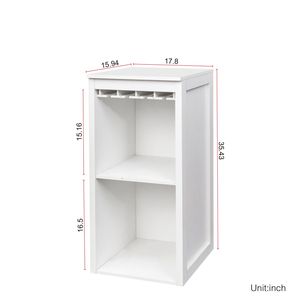 Mobile Bar Modulare per Vini in Colore Bianco con Ripiani e Vetrina per Sala da Pranzo - Product Image 3