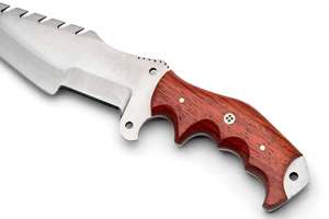 Cuchillo de cocina de acero inoxidable de alta resistencia con mango de madera para preparar alimentos. - Product Image 3