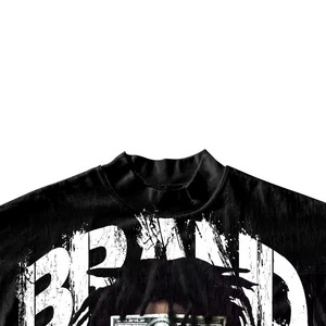 T-shirts pour hommes de haute qualité, 100% coton, imprimés DTG, motif lettres, tricotés, surdimensionnés, unisexes, logo personnalisé, poids lourd - Product Image 5