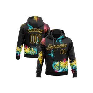 เสื้อฮู้ดผู้ชายผ้าฟลีซสีไล่ระดับแบบกำหนดเอง ผ้าฝ้าย 100% พิมพ์ลายซับลิเมชั่น ชื่อทีม เบอร์ หมายเลข กระเป๋าเสื้อ สวมใส่สบายสำหรับฤดูหนาว - Product Image 5