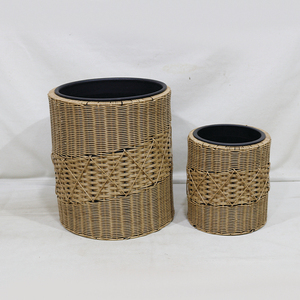 Top Rated Synthetic Woven Minimalist Hand Carved Eco-Friendly Durable Lightweight Washable Modern Diamond Pattern <b>Planter</b> - Product Image 3