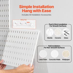 11\" X 11\" Plastic <b>Pegboard</b> Combination Kit 4 Panels Garage Tool Wall Organizer Easy Access Wall Storage <b>Accessories</b> - Product Image 6