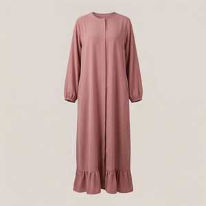 Abaya de style Dubaï pour femmes musulmanes, robe longue moderne et modeste, en polyester et coton respirant et écologique, vente en gros - Product Image 1