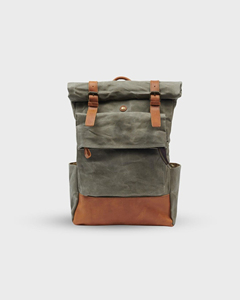 Sac à dos en toile et cuir véritable, résistant à l'eau, grande capacité, pour ordinateur portable, personnalisable, haute qualité, vente en gros, marque privée - Product Image 4