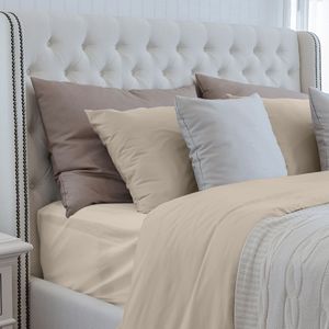 Luxuriously Soft 100% Viscose Derived From <b>Bamboo</b> Oeko-TEX Certified 3-Piece <b>Bedding</b> <b>Set</b> Twin Size-Linen - Product Image 2
