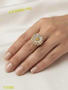 Elegante Anillo Floral con Diamantes Americanos, Chapado en Oro, con Circonita Cúbica, Anillo de Cóctel con Flores y Piedras Preciosas de Rubí para Mujer - Product Image 2