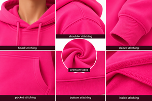 Sweat à capuche rose pour homme avec logo personnalisé, imprimé toile d'araignée, en coton tricoté, décontracté, pour l'automne, avec poche avant et logo. - Product Image 6