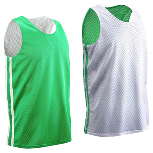 Reversible Basketball Jersey Blue <b>White</b> Sleeveless Mesh Unisex Adult Breathable Polyester Sport <b>Vest</b> - Product Image 6