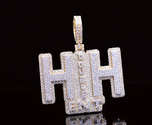Colgante de Diamantes Personalizado para Hombre, Estilo Hip Hop, Diseño Ice King, Chapado en Oro, Aleación - Product Image 1