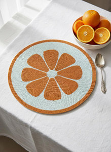 Orange Slice Beaded Canvas Placemat Citrus Dining Table <b>Mat</b> Handmade Kitchen Decor Summer Charger <b>Plate</b> Gift Reusable 500mm - Product Image 3
