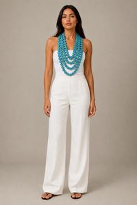 Collar de cuentas de resina negra multicapa para mujer, forma redonda, regalo de joyería para fiesta - Product Image 3