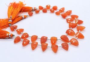 Natural Carnelian Faceted Tie Shape Beads 7x11-8x12MM Triangle <b>Gemstone</b> Beads 8 Inch Faceted Carnelian Beads For Jewelry Making - Product Image 5