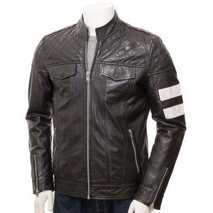 Chaqueta de Lona y Cuero para Hombre, Estilo Urbano, Impermeable, Transpirable, Ecológica, Resistente al Viento, Diseño Casual y Elegante con Logotipo Frontal - Product Image 1