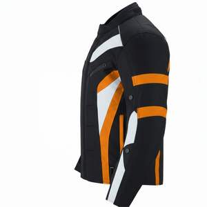 Blouson de moto unisexe en textile haute performance avec protections, imperméable, motif imprimé, grandes tailles et caractéristiques coupe-vent - Product Image 4