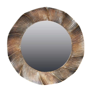 Miroir mural ovale en laiton antique, cadre en métal décoratif, design classique, miroir décoratif pour la maison et l'hôtel. - Product Image 6