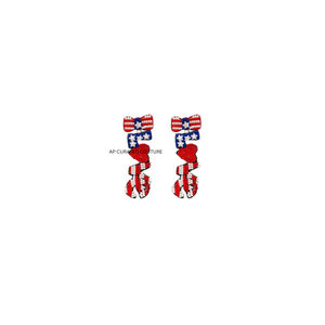 Pendientes con Cuentas de Marca Propia para el 4 de Julio, Joyería Patriótica para Desfiles y Festivales, Accesorios de Moda para el Día de la Independencia 2026 - Product Image 1