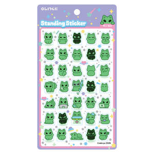 [Woeknya] Autocollants 3D Pop-Up Coréens Mignons Chat Alien pour Journal Intime, Agenda et Ordinateur Portable - Product Image 1