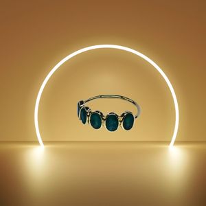 Wedding Wear 925 Sterling Silver Gold Plated Jewelry Emerald Gemstone Women Wear Classic <b>Couple</b> <b>Ring</b> - Product Image 6