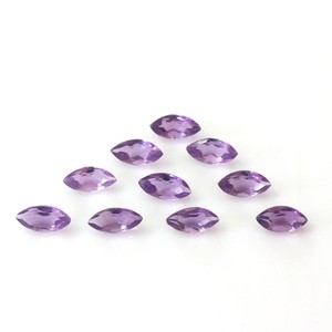 Piedras preciosas sueltas de amatista natural certificada, corte marquesa, 4x8 mm, calibradas, facetadas, para anillos, colgantes y pendientes. - Product Image 3