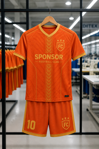 Conjunto de Uniforme de Fútbol Profesional Edición Naranja y Dorada con Detalle de Número, Corte Atlético, Duradero y Resistente a la Humedad - Product Image 6