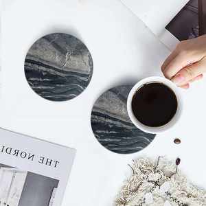 Elegant Natural <b>Marble</b> Coaster Set for Coffee Cups <b>Mugs</b> Champagne and Wine Glasses Decorative Stone Design for Table Protection - Product Image 3
