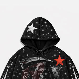 Sudadera con Capucha Moderna y Urbana con Estampado de Serigrafía y Pedrería para Marcas de Ropa Urbana Contemporánea - Ropa Urbana Premium de Primavera/Verano - Product Image 2