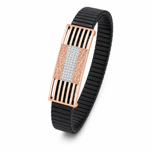 Namivaa 18KT Black Ceramic Diamond Charm Bracelet <b>Men</b> High Polish Geometric Luxury Design Wedding Party Gift Fine Jewelry Daily - Product Image 2