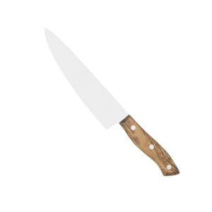 Couteaux de chef avec manche en bois brun naturel à triple rivet et lame large en acier inoxydable pour la cuisine et la préparation des aliments - Product Image 1
