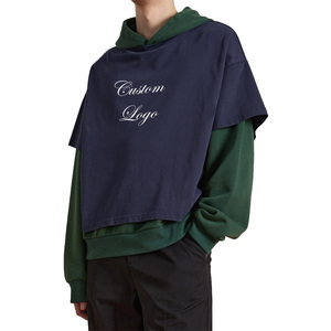 เสื้อฮู้ดดี้ผู้ชายแบบสองชั้น สไตล์ฮิปฮอป แบรนด์โลโก้สั่งทำ ผ้าเฟรนช์เทอร์รี่หนานุ่ม ทรงโอเวอร์ไซส์ แฟชั่นฤดูหนาว - Product Image 3