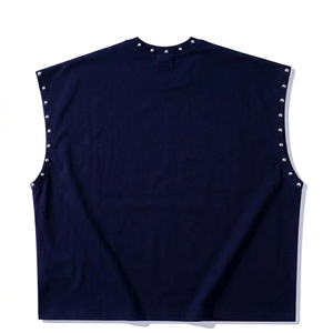 Custom High Quality Men Tank <b>Top</b> Rhinestone Vintage Style 100% Cotton Soft Breathable Fabric Trendy Streetwear Sleeveless T <b>Shir</b> - Product Image 2
