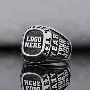 Anillo Personalizado BOJ 022 con Nombre Grabado y Logotipos Personalizados, Hecho a Mano en Plata 925 Chapada en Oro, Diseño Exclusivo, Precio Bajo, Gran Venta - Product Image 1