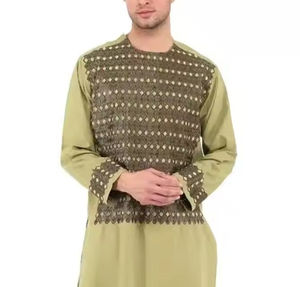Shalwar Kameez respirant à imprimé traditionnel et broderies, style Punjabi, robe afghane personnalisée élégante pour garçons - Product Image 1