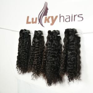 Extensions de cheveux humains en mèches, double trame, ondulation profonde lâche, couleur noir naturel, 100% vierges, provenant d'un seul donneur, cheveux de temple indiens - Product Image 5