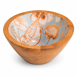 Bol de service vintage en bois de manguier émaillé, fait main, sûr pour les aliments, pour salade, fruits, collations, décoratif, pour cuisine, salle à manger, cadeau - Product Image 1