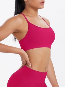 Strappy Backless Sports Bra Women Low Cut Activewear Camisole Removable Padding Wirefree Lift Bralette Workout Crop - Product Image 3