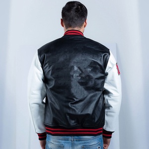 Oem Manufacturer High Quality College Letterman Varsity Jacket Custom Embroidery Patches Leather Sleeves Winter Jacket <b>Men</b> - Product Image 3