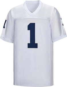 Camiseta de Fútbol Americano Blanca para Hombre, Cuello en V, Manga Corta, Malla Transpirable, Número 1 del Equipo Impreso, Corte Regular, Todas las Temporadas - Product Image 3